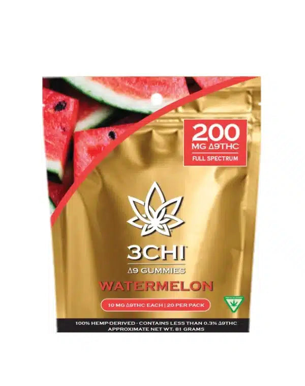 3CHI 200MG Delta 9 THC Gummies – Watermelon – 20ct