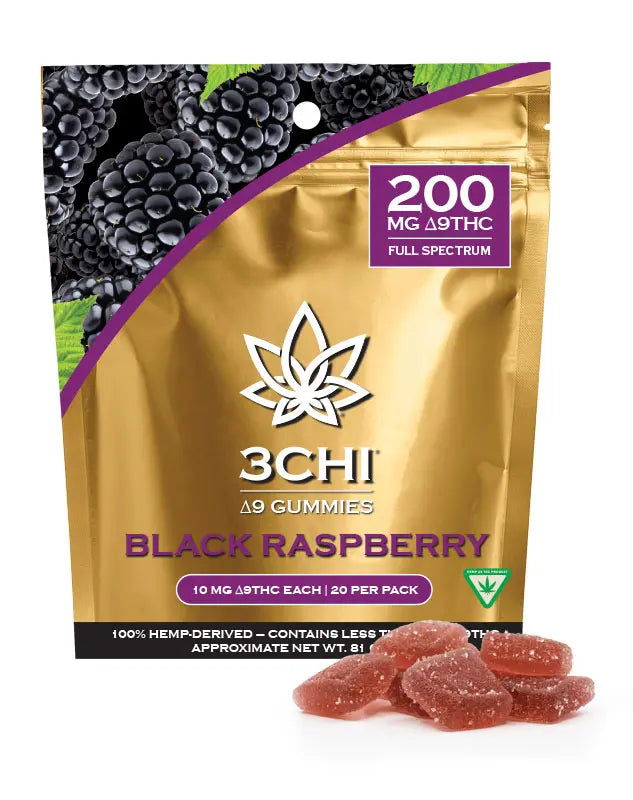 3CHI 200MG Delta 9 THC Gummies – Black Raspberry – 20ct