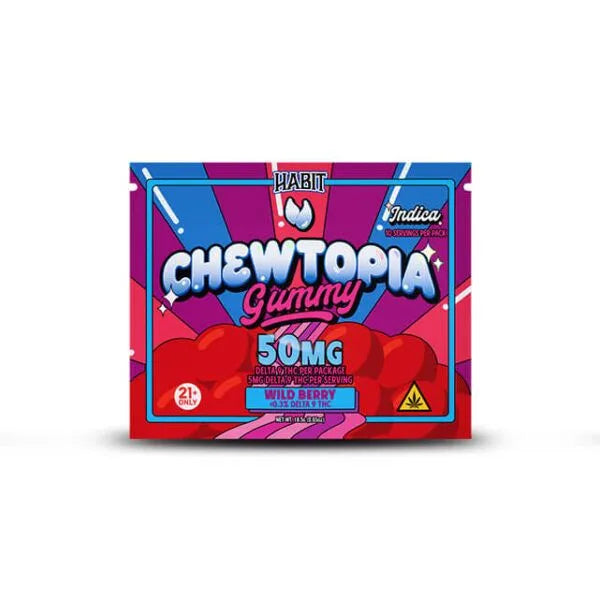 Habit Chewtopia 50MG Delta 9 THC Gummies – Wild Berry – Indica – 10ct