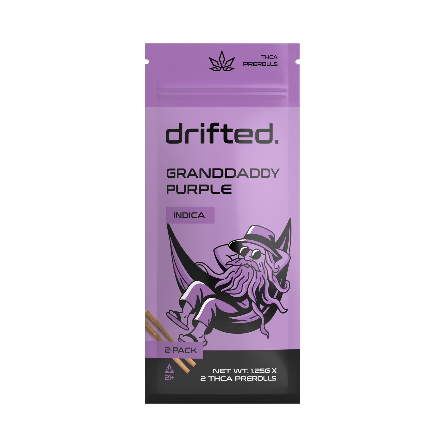 Drifted 2.5G THCA Pre-Rolls – Granddaddy Purple – Indica – 2pk