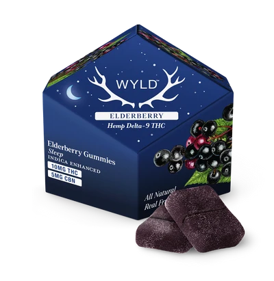 Wyld 150MG THC + CBN Gummies – Elderberry – Indica – 10ct