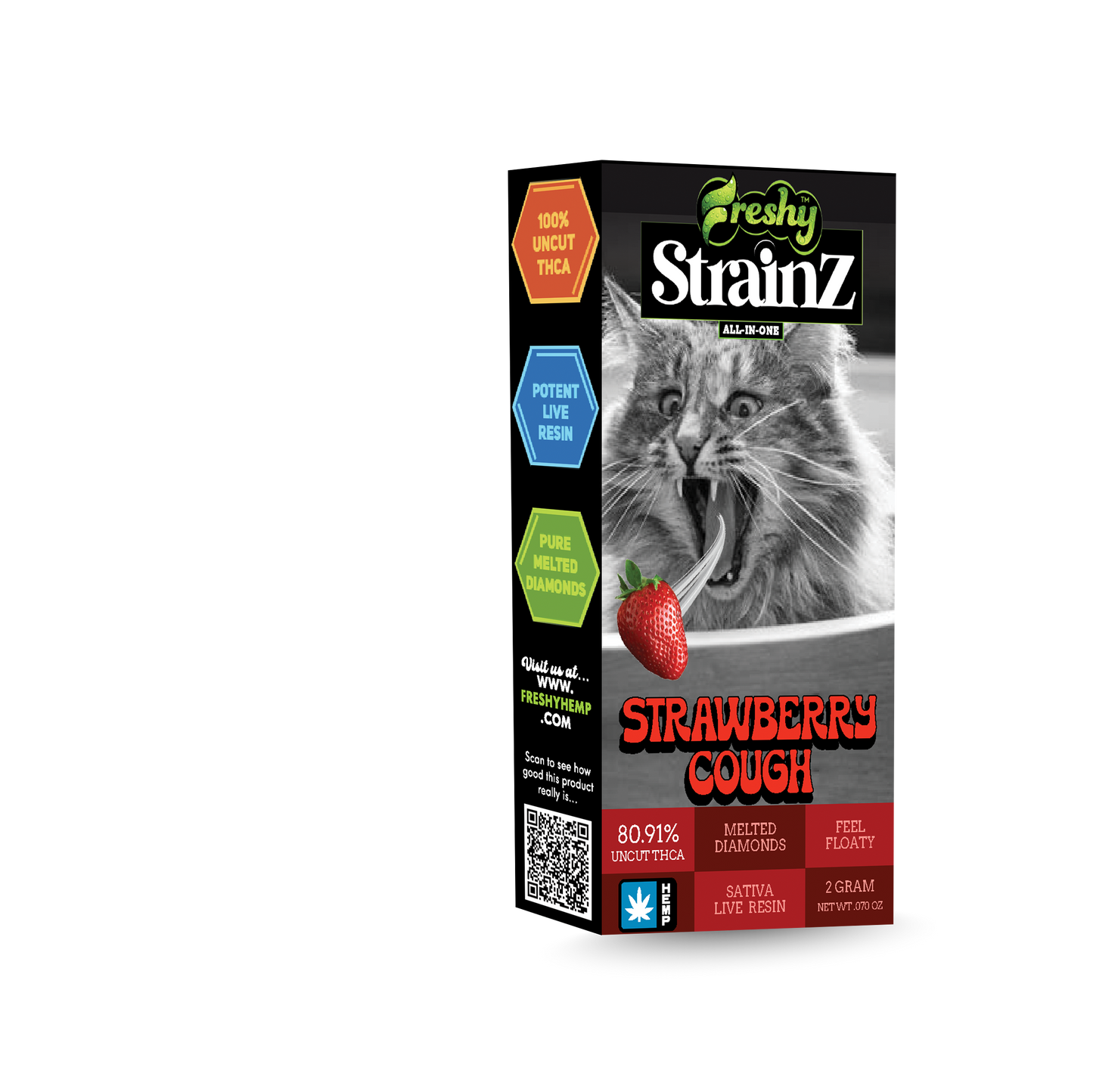 Freshy Strainz 2G THCa Live Resin Disposable – Strawberry Cough – Sativa