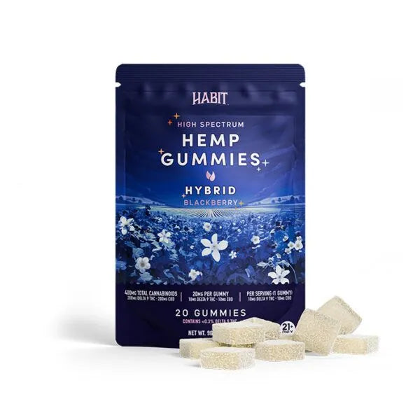 Habit 400MG CBD + Delta 9 THC Gummies – Blackberry – Hybrid – 20ct