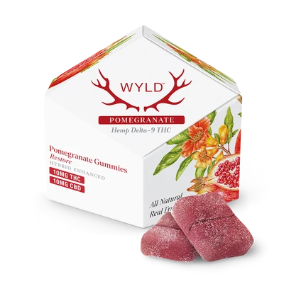 Wyld 200MG THC + CBD Gummies – Pomegranate – Hybrid – 10ct