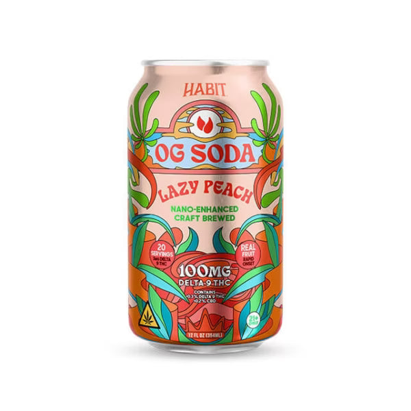 Habit OG 100MG D9 THC Soda – Lazy Peach