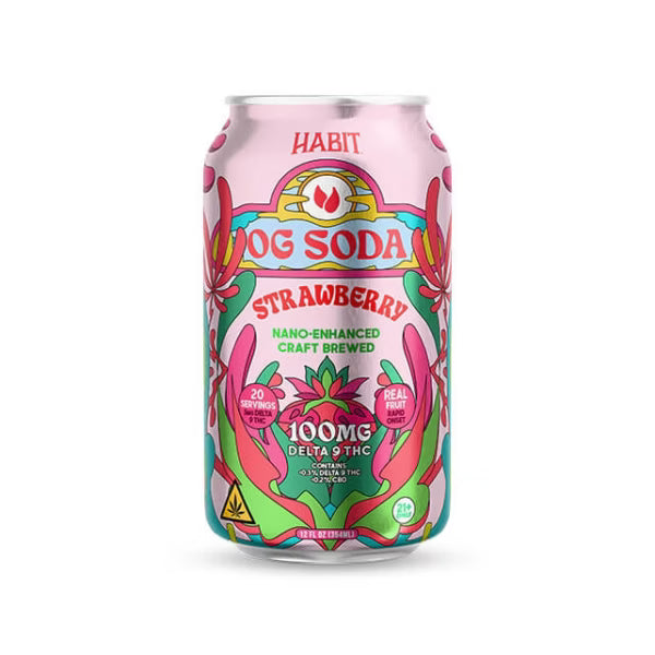 Habit OG 100MG D9 THC Soda – Strawberry
