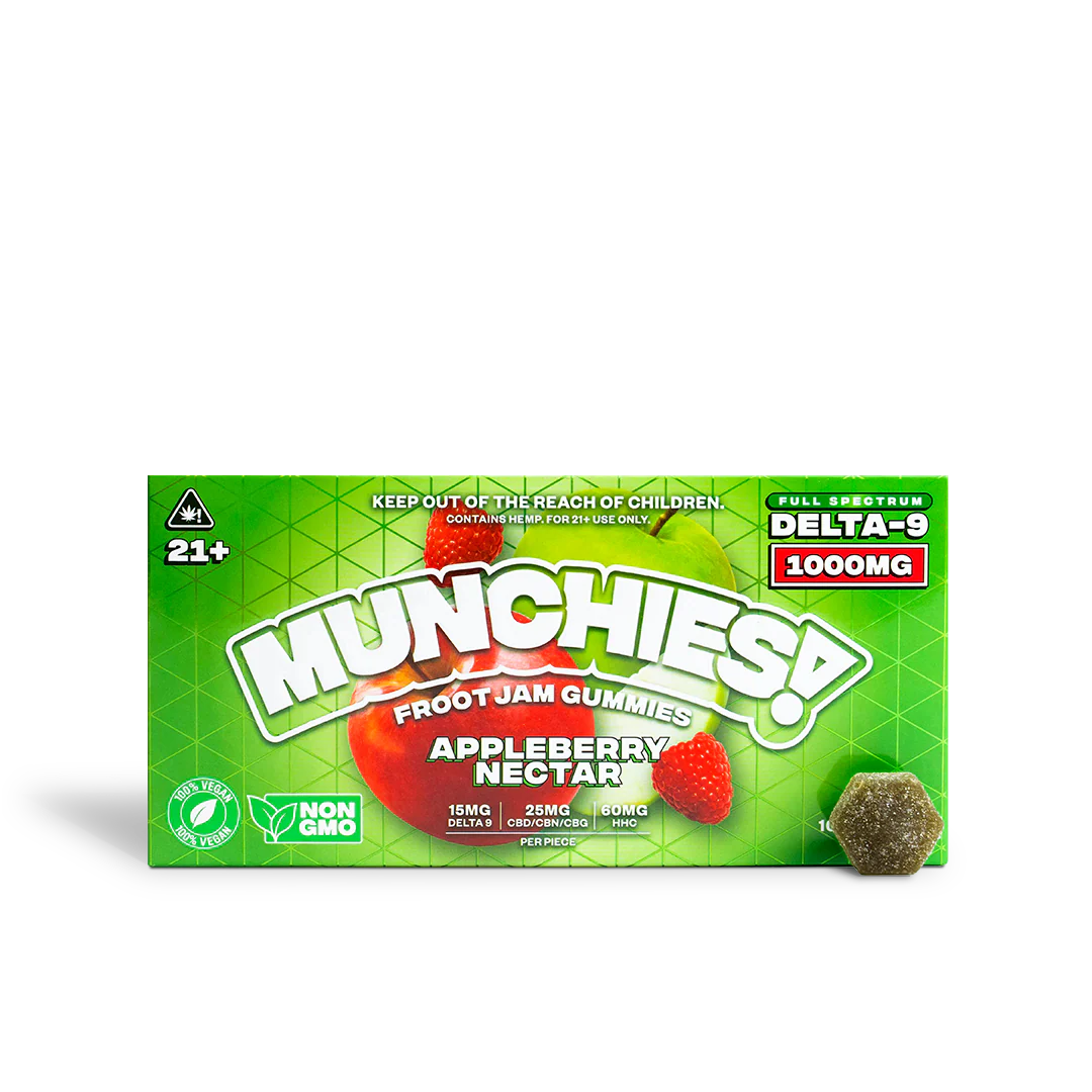MUNCHIES! Froot Jam 1000MG Gummies – Apple Berry Nectar – 10ct
