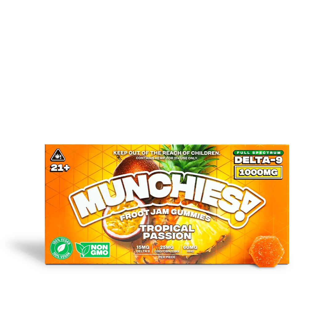MUNCHIES! Froot Jam 1000MG Gummies – Tropical Passion – 10ct