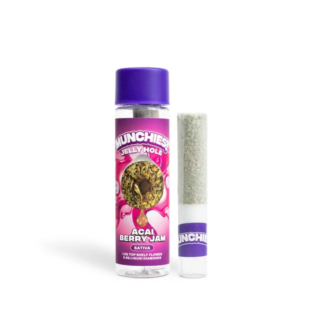 MUNCHIES! 2G THCa Diamond Jelly Hole Pre-Roll – Acai Berry Jam – Sativa
