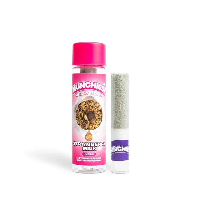 MUNCHIES! 2G THCa Diamond Jelly Hole Pre-Roll – Strawberry Milk – Hybrid
