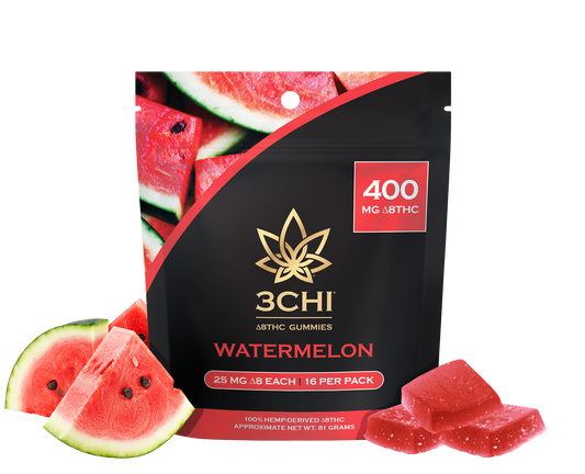3CHI 400MG Delta 8 THC Gummies – Watermelon – 16ct