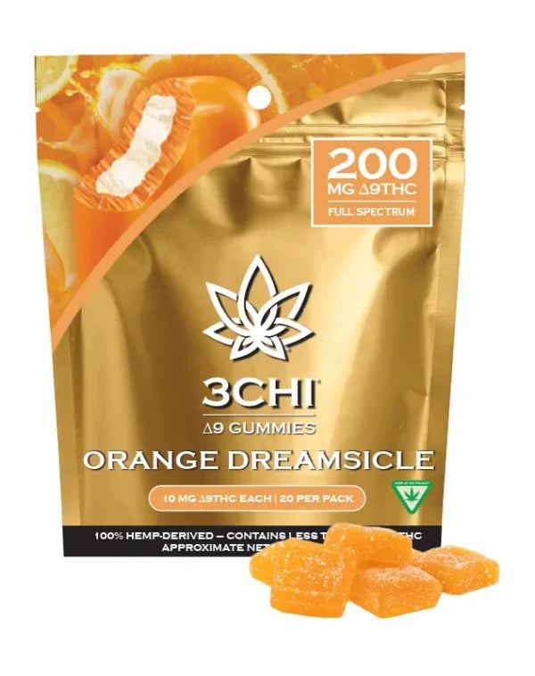 3CHI 200MG Delta 9 THC Gummies – Orange Dreamsicle – 20ct