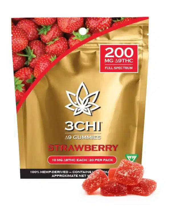 3CHI 200MG Delta 9 THC Gummies – Strawberry – 20ct