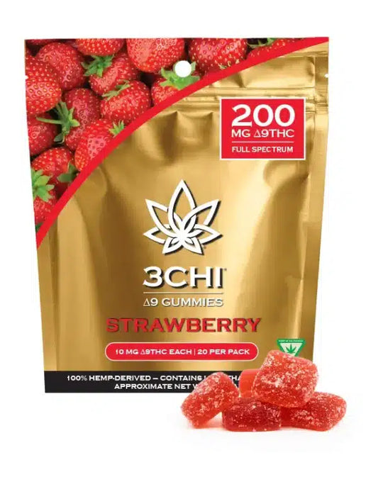 3CHI 200MG Delta 9 THC Gummies – Strawberry – 20ct