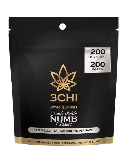 3CHI Comfortably Numb 400MG Delta 8 THC + CBN Gummies – 16ct