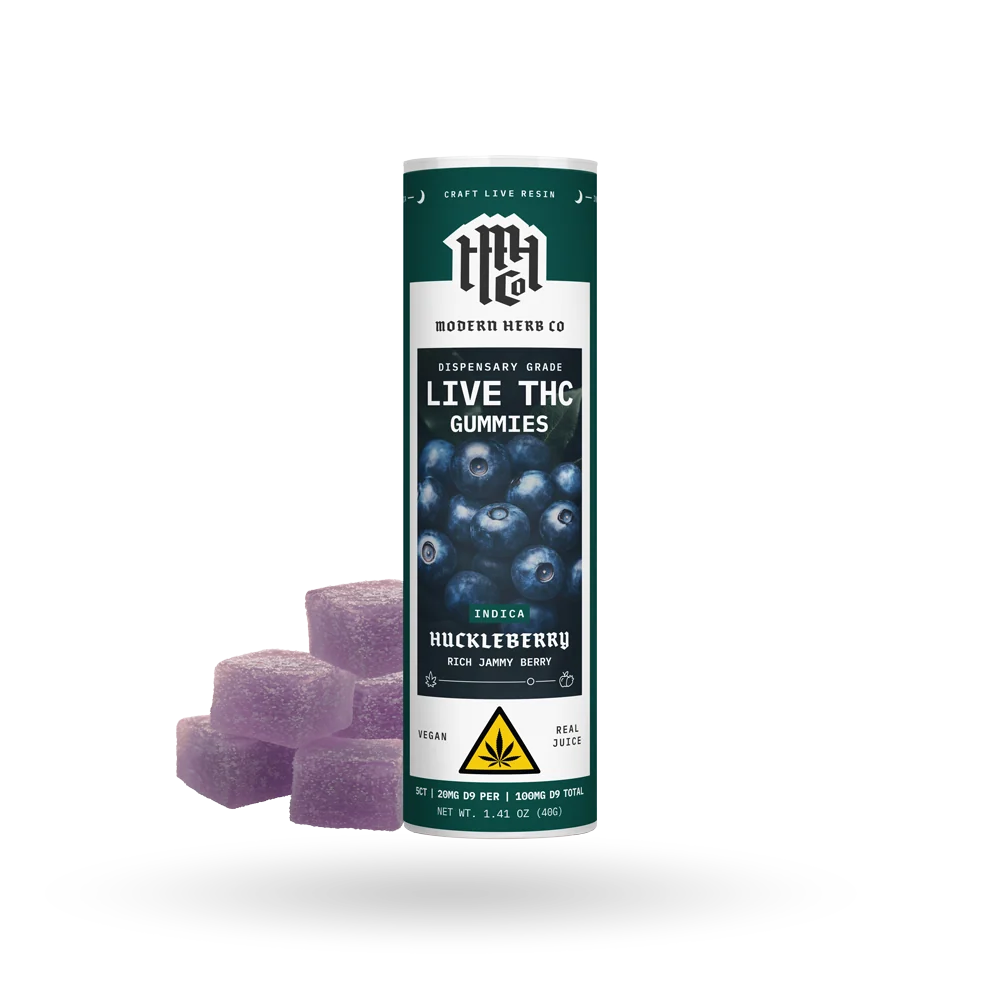 MHCo 100MG Delta 9 THC Live Resin Gummies – Huckleberry – Indica – 5ct