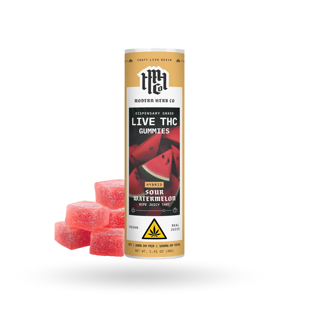MHCo 100MG Delta 9 THC Live Resin Gummies – Sour Watermelon – Hybrid – 5ct