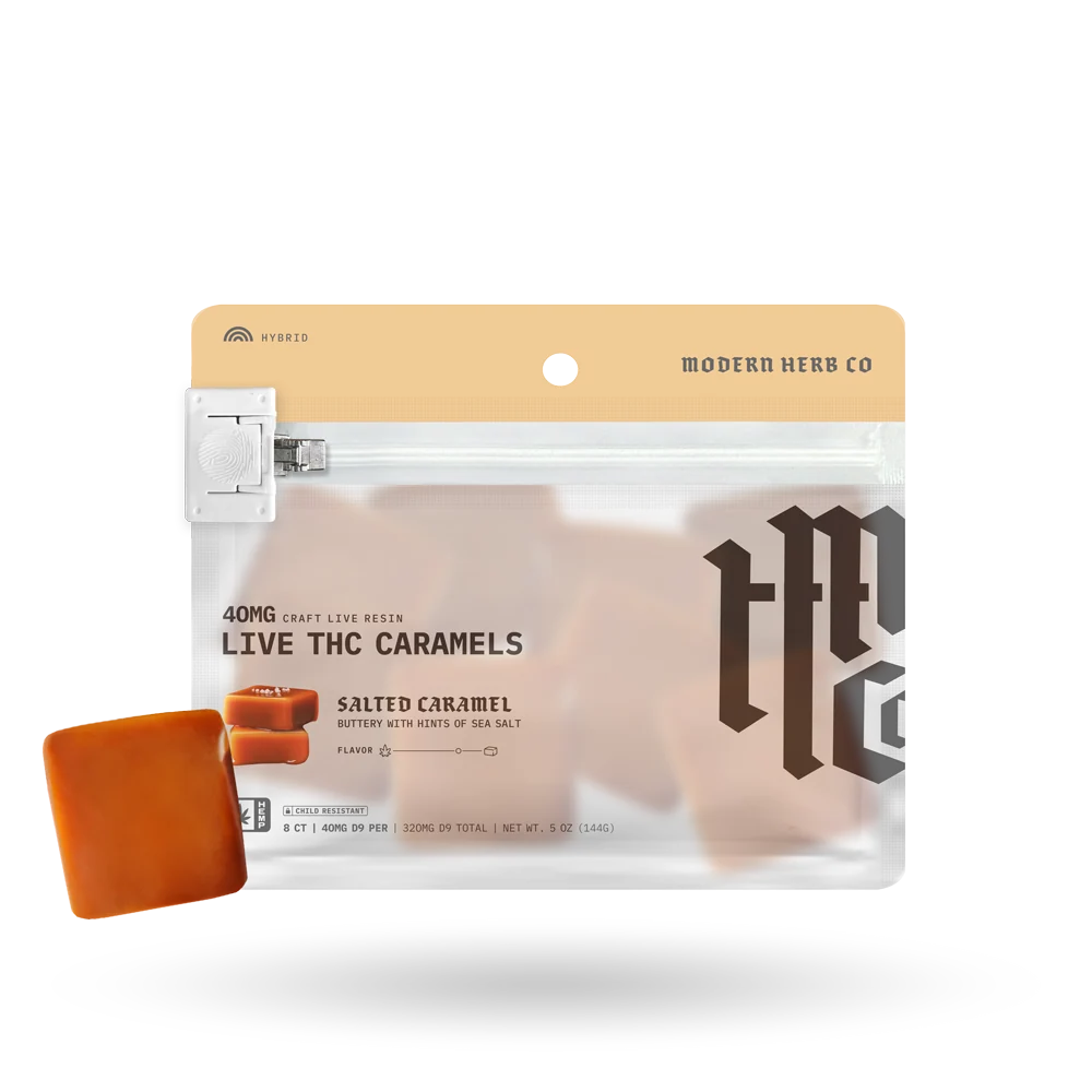 MHCo 320MG Delta 9 THC Craft Live Resin Caramels – Salted Caramel – Hybrid – 8ct