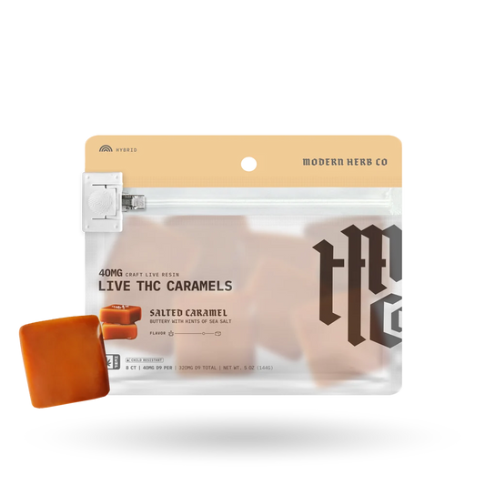 MHCo 320MG Delta 9 THC Craft Live Resin Caramels – Salted Caramel – Hybrid – 8ct