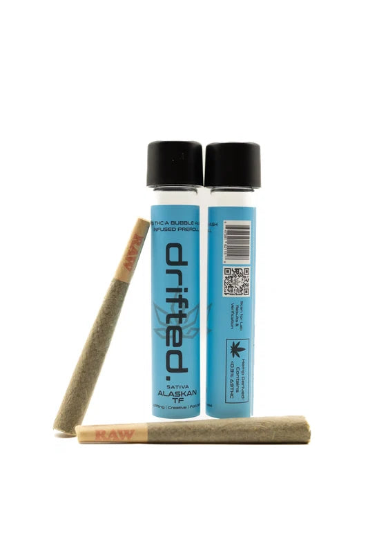 Drifted 2G Bubble Hash THCa Preroll – Alaskan Thunderf*ck – Sativa
