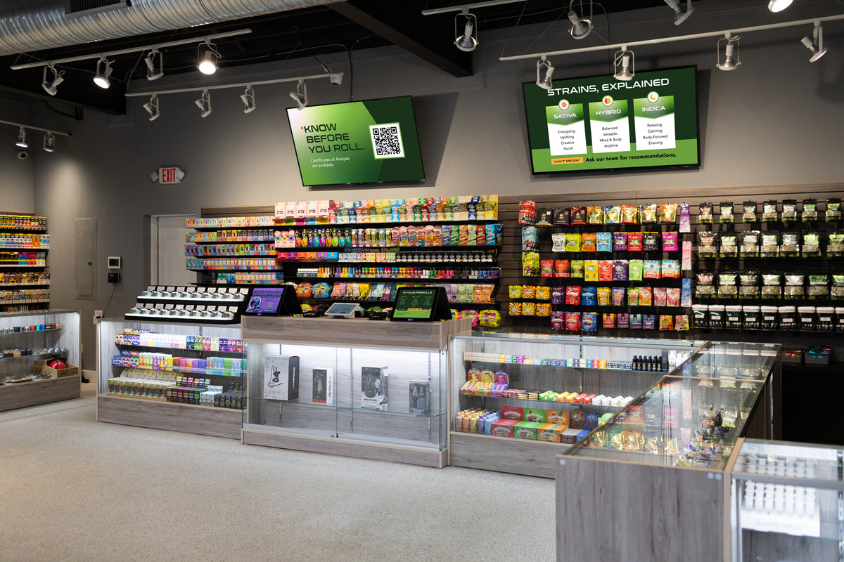 Interior of a BlazeHaus cannabis dispensary in Charlotte, NC