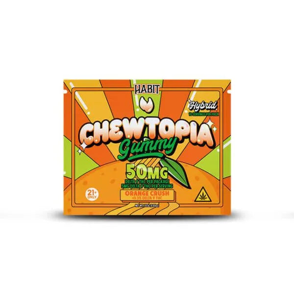 Habit Chewtopia 50MG Delta 9 THC Gummies – Orange Crush – Hybrid – 10ct