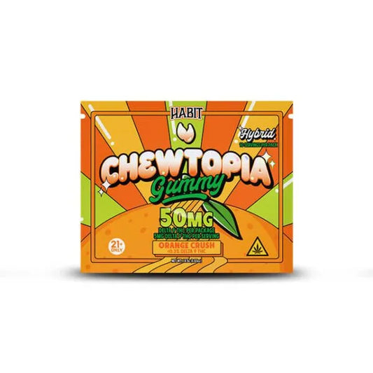 Habit Chewtopia 50MG Delta 9 THC Gummies – Orange Crush – Hybrid – 10ct