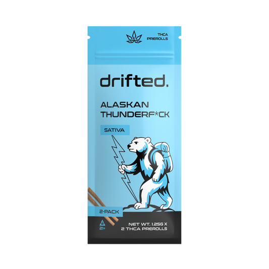 Drifted 2.5G THCA Pre-Rolls – Alaskan Thunderf*ck – Sativa – 2pk