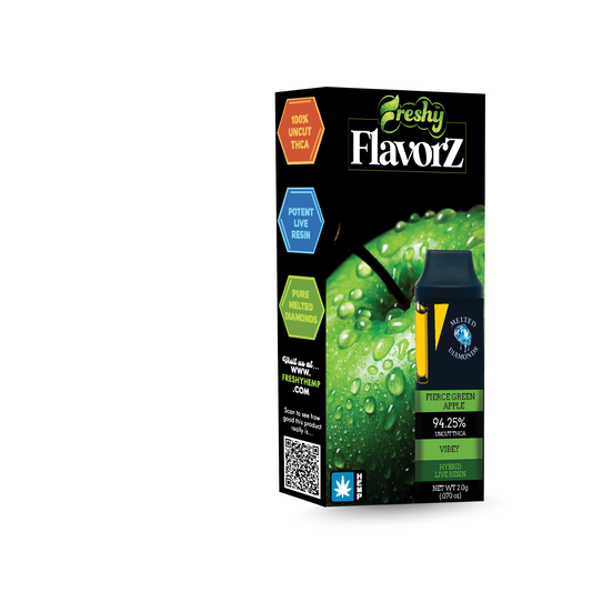 Freshy Flavorz 2G THCa Live Resin Disposable – Fierce Green Apple – Hybrid