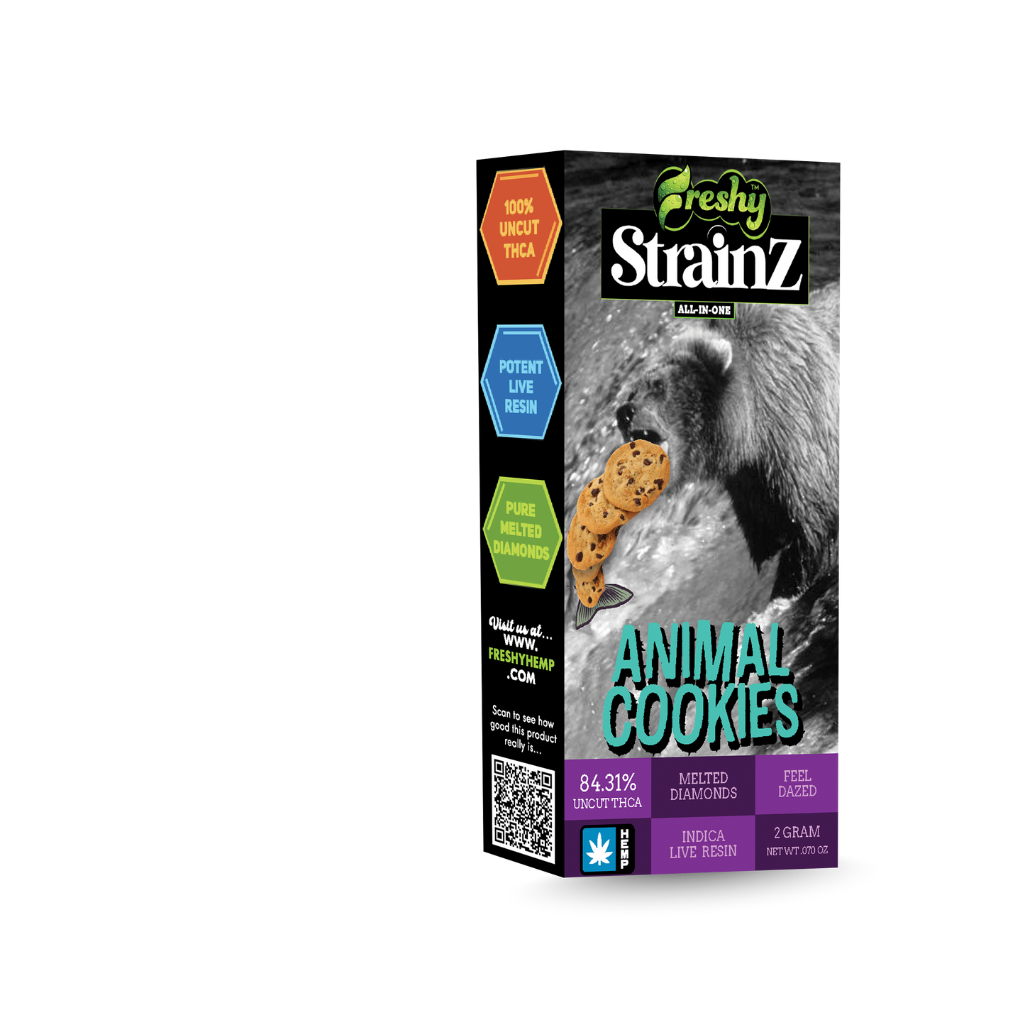 Freshy Strainz 2G THCa Live Resin Disposable – Animal Cookies – Indica
