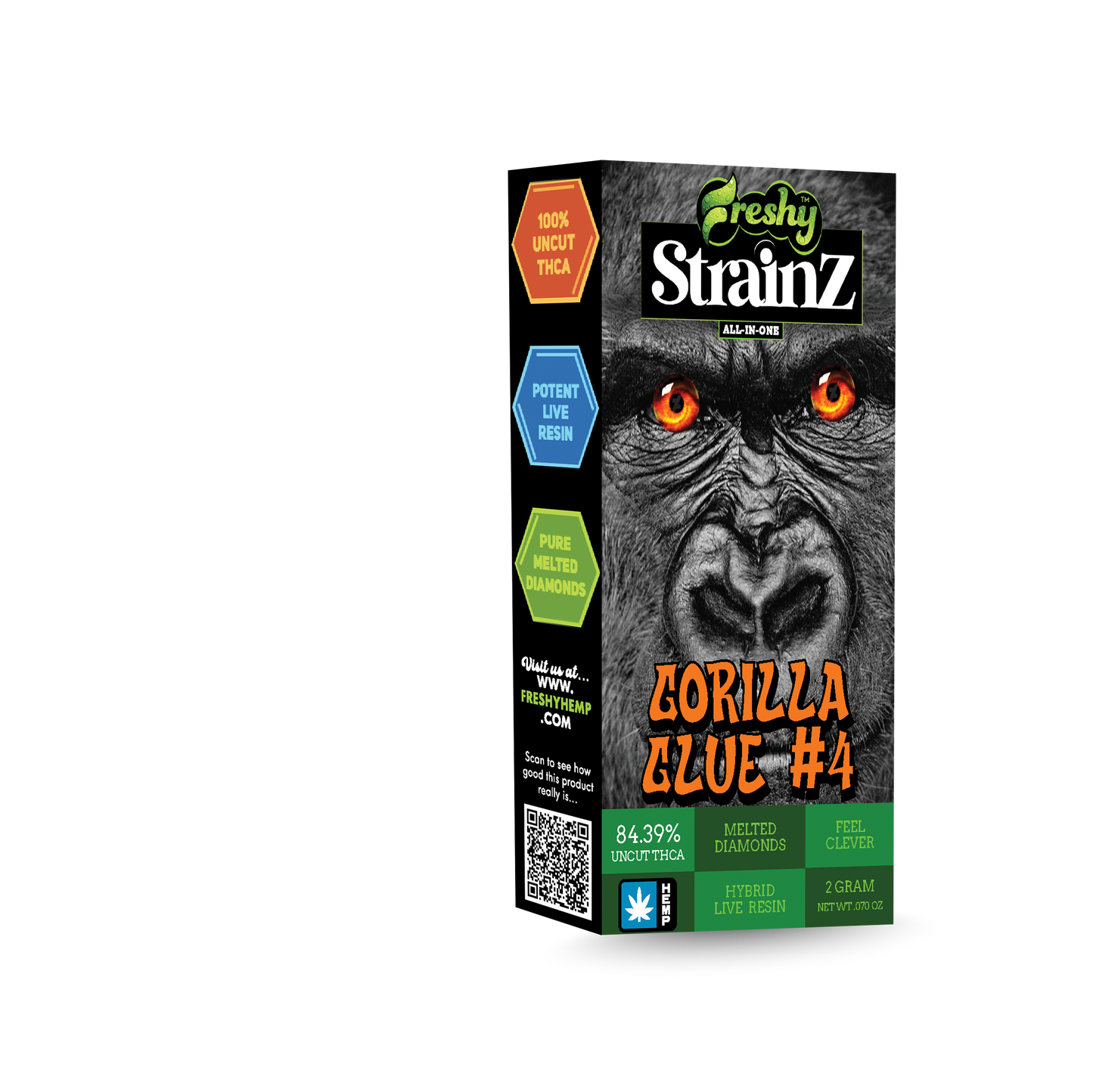 Freshy Strainz 2G THCa Live Resin Disposable – Gorilla Glue #4 – Hybrid