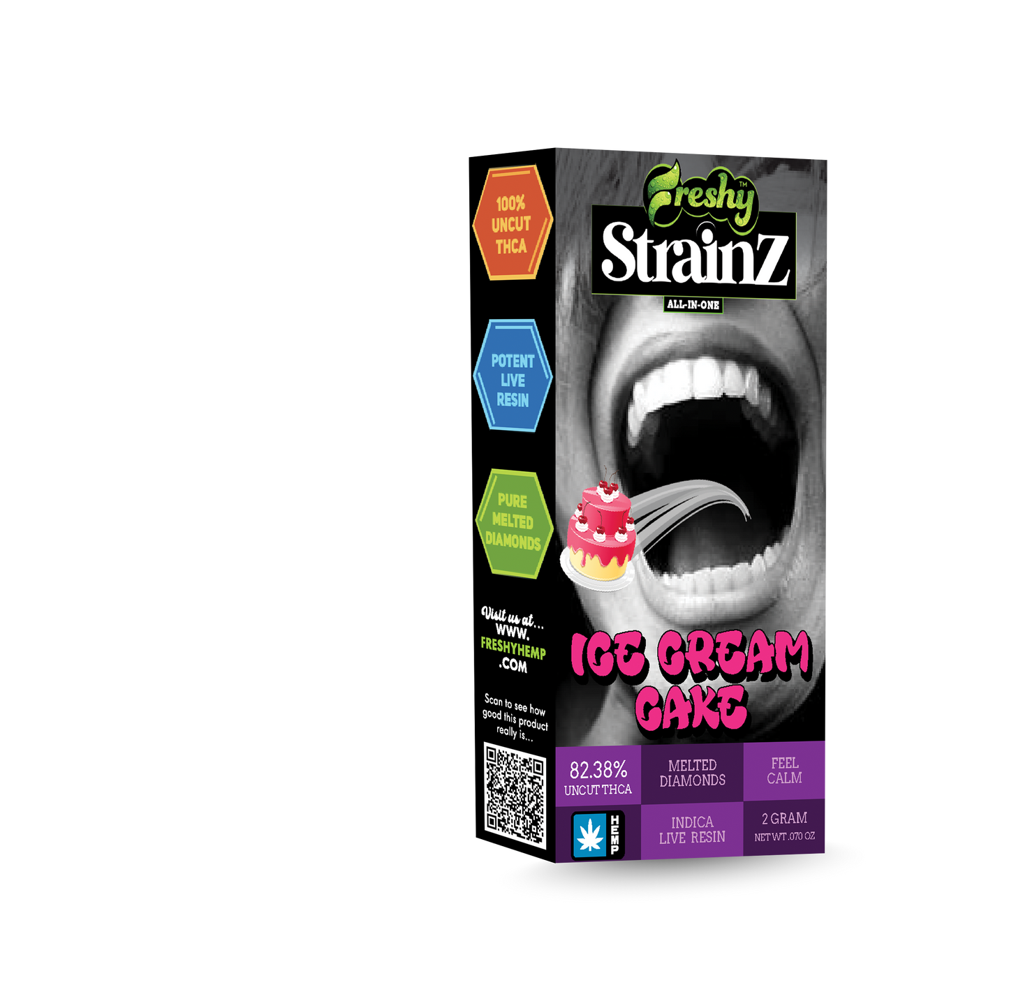 Freshy Strainz 2G THCa Live Resin Disposable – Ice Cream Cake – Indica
