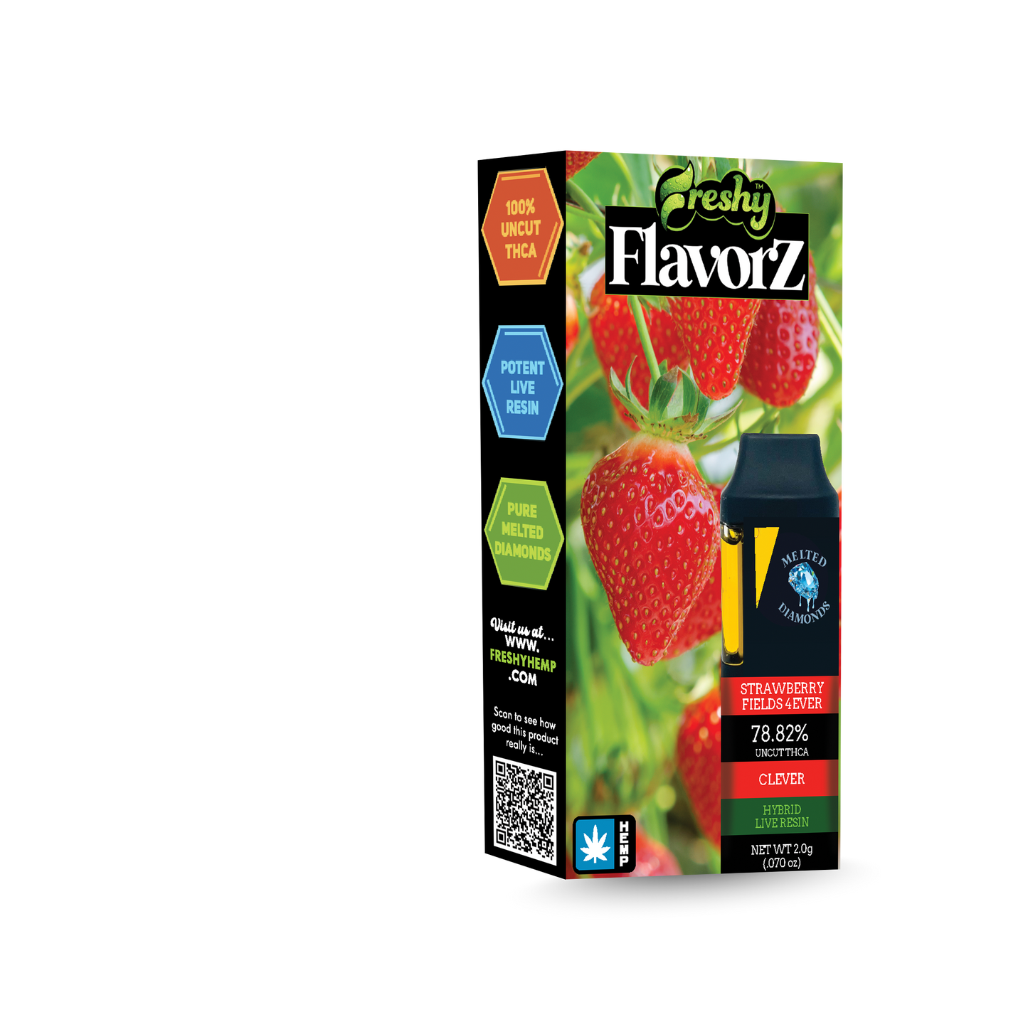 Freshy Flavorz 2G THCa Live Resin Disposable – Strawberry Fields – Hybrid