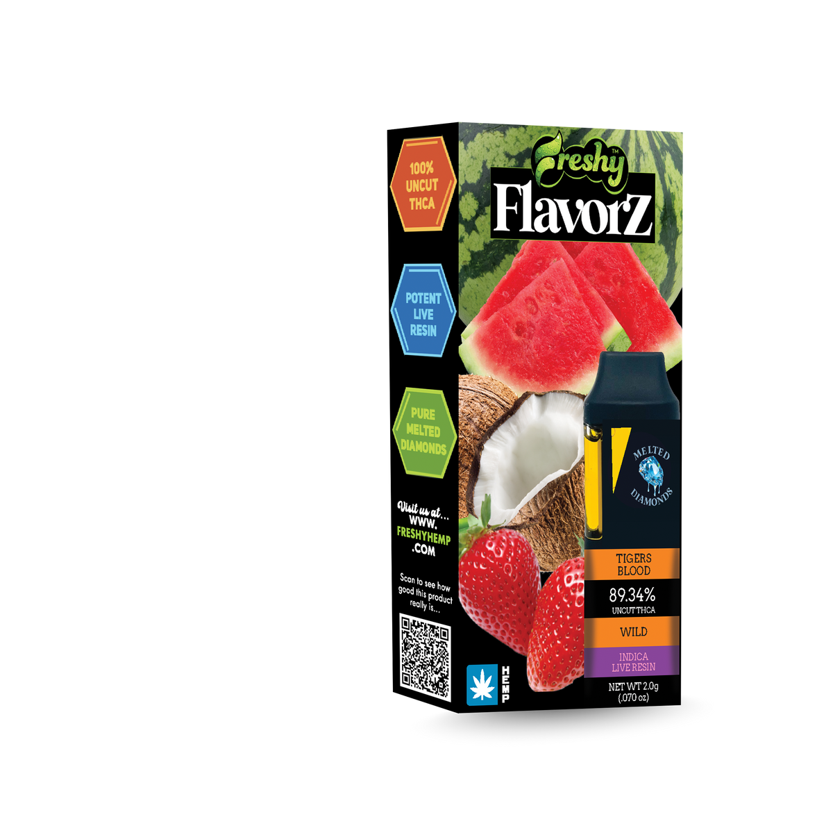 Freshy Flavorz 2G THCa Live Resin Disposable – Tiger's Blood – Indica