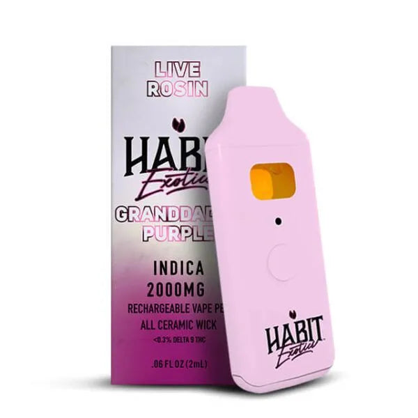 Habit 2G THCa Live Rosin Disposable – Granddaddy Purple – Indica