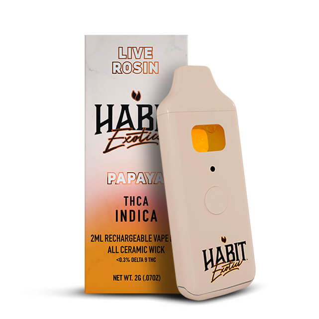 Habit 2G THCa Live Rosin Disposable – Papaya – Indica