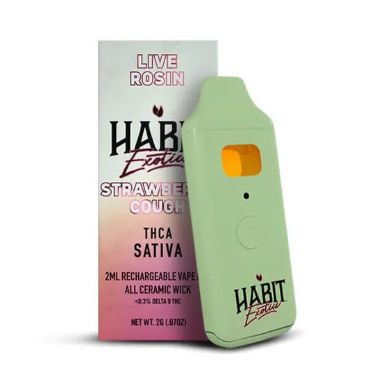 Habit 2G THCa Live Rosin Disposable – Strawberry Cough – Sativa