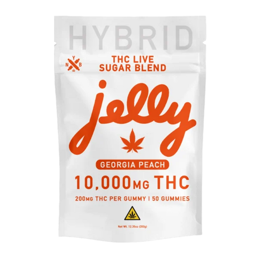 NYB Jelly 10,000MG THCA Live Sugar Blend Gummies – Georgia Peach – Hybrid – 50ct