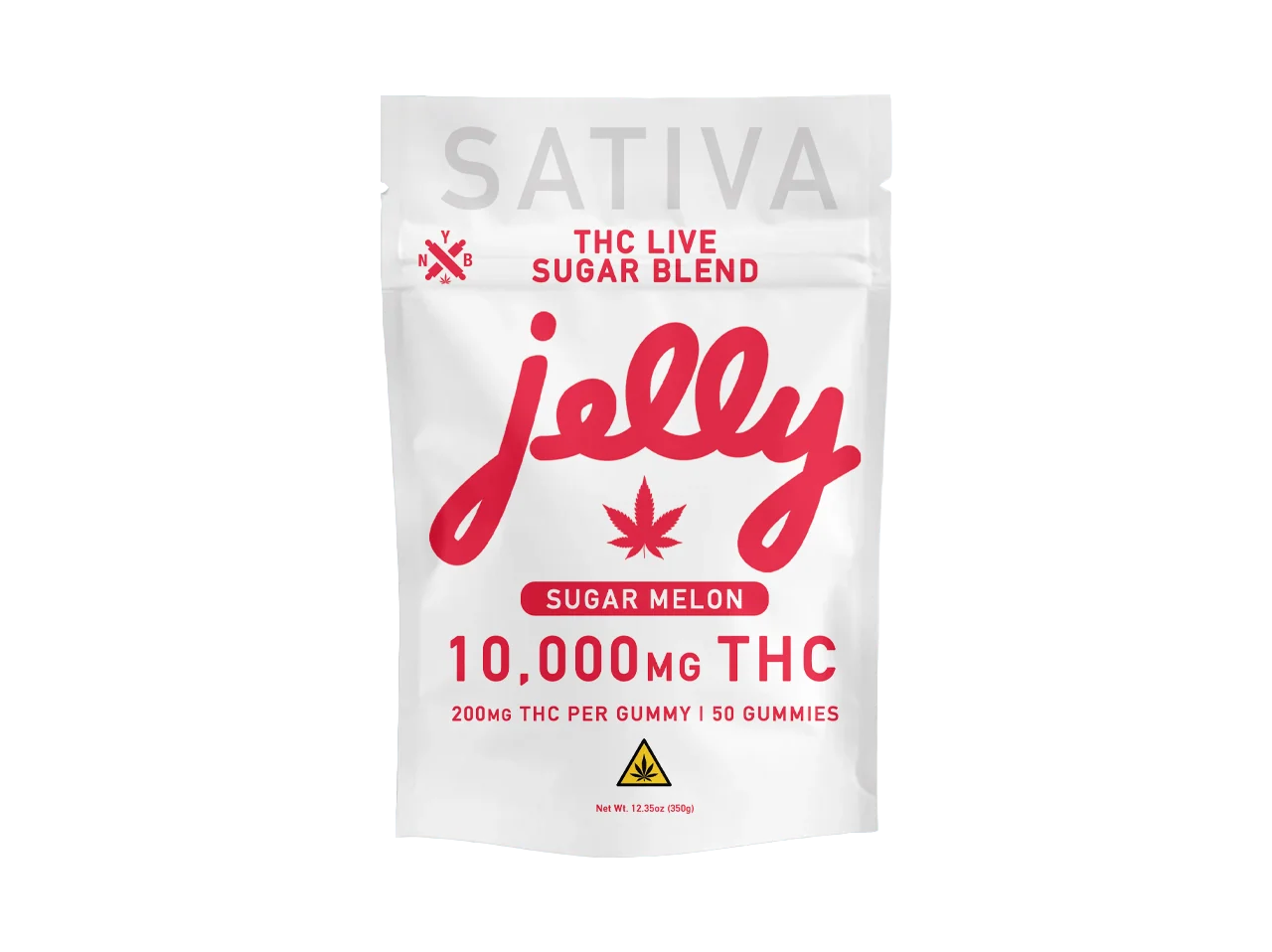 NYB Jelly 10,000MG THCA Live Sugar Blend Gummies – Sugar Melon – Sativa – 50ct