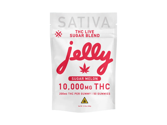 NYB Jelly 10,000MG THCA Live Sugar Blend Gummies – Sugar Melon – Sativa – 50ct