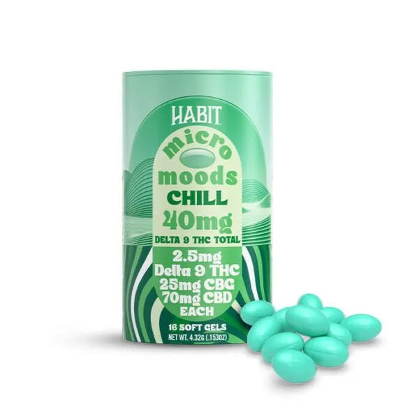 Habit Micro Moods 40MG Delta 9 THC Softgels – Chill – 16ct