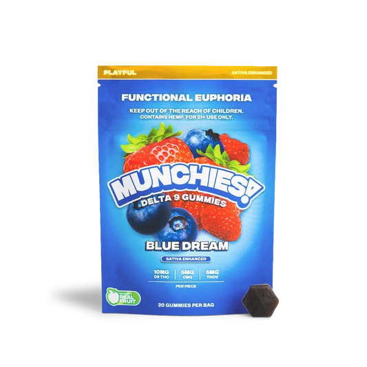 MUNCHIES! Functional Euphoria 200MG Delta 9 THC Gummies – Blue Dream – Sativa – 20ct