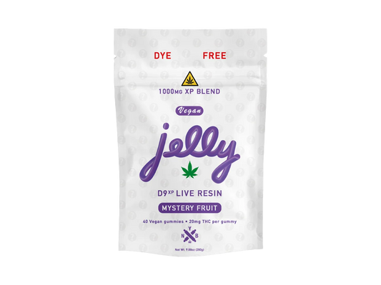 NYB Jelly D9 XP 1,000MG Delta 9 THC + CBD Live Resin Gummies – Mystery Fruit – Hybrid – 40ct