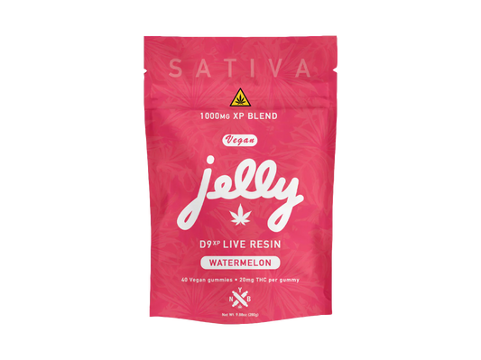NYB Jelly D9 XP 1,000MG Delta 9 THC + CBD Live Resin Gummies – Watermelon – Sativa – 40ct