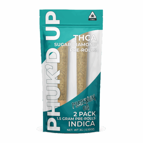 THD Phuk’d Up 3G THCa Sugar Diamond Infused Pre-Rolls – Platinum OG – Indica – 2pk