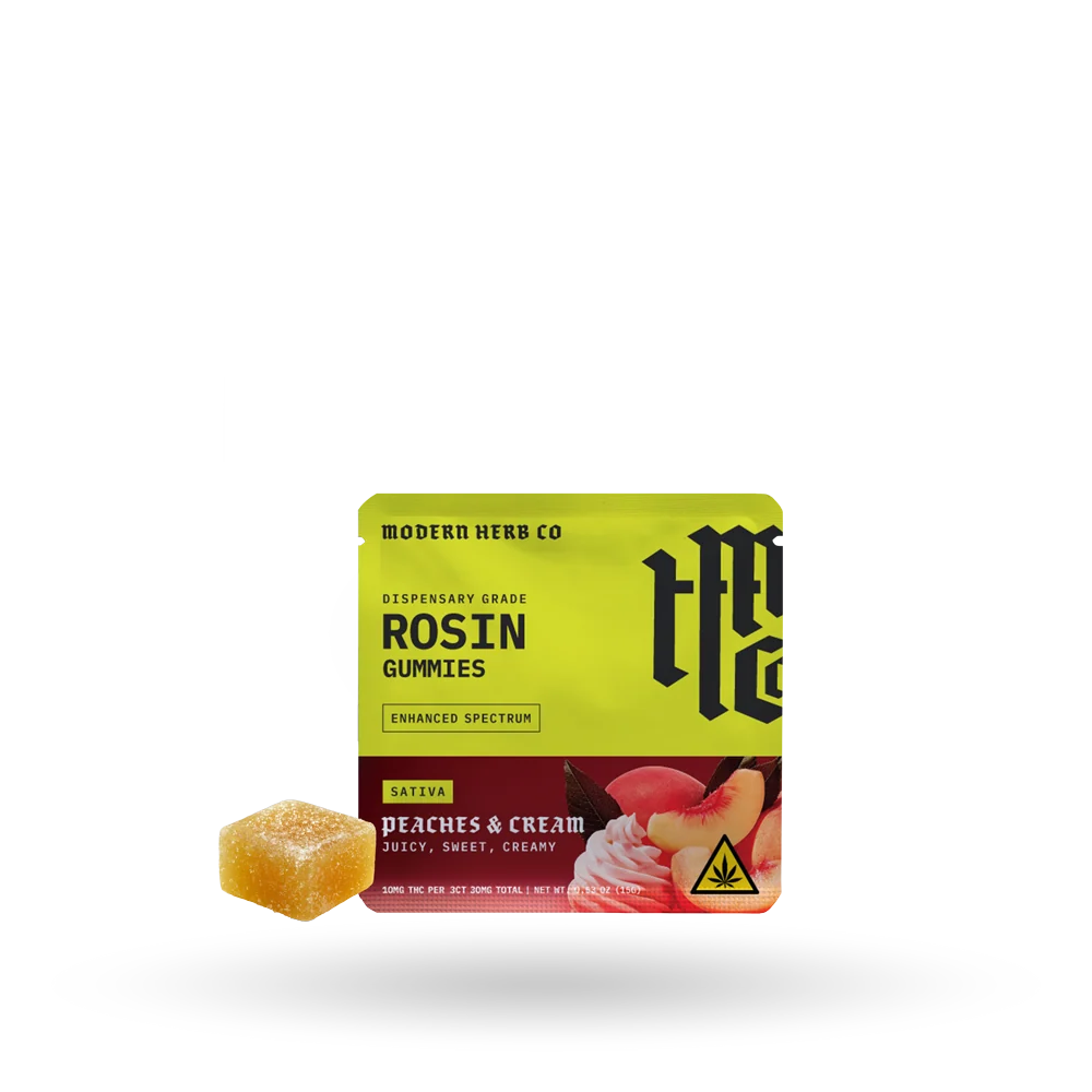 MHCo 30MG Delta 9 THC Live Rosin Gummies – Peaches & Cream – Sativa – 3ct