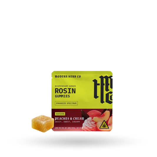 MHCo 30MG Delta 9 THC Live Rosin Gummies – Peaches & Cream – Sativa – 3ct