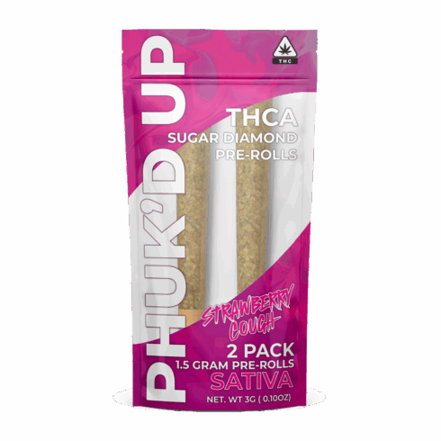 THD Phuk’d Up 3G THCa Sugar Diamond Infused Pre-Rolls – Strawberry Cough – Sativa – 2pk