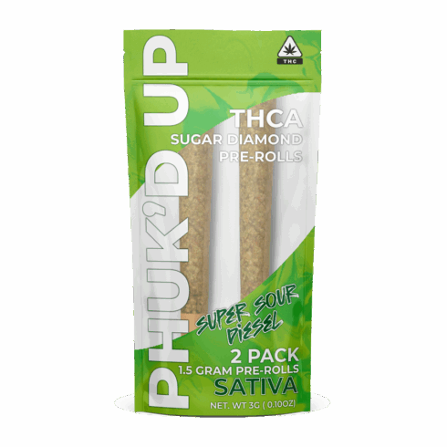 THD Phuk’d Up 3G THCa Sugar Diamond Infused Pre-Rolls – Super Sour Diesel – Sativa – 2pk