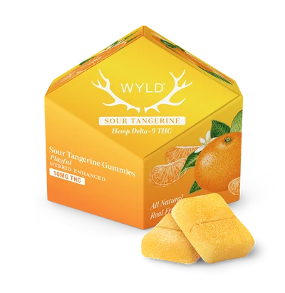 Wyld 100MG THC Sour Gummies – Sour Tangerine – Hybrid – 10ct